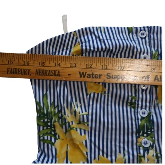 NWT Bepop Reversible Strapless Mini Dress XL Floral Nautical Stripes Cottagecore - Picture 10 of 14